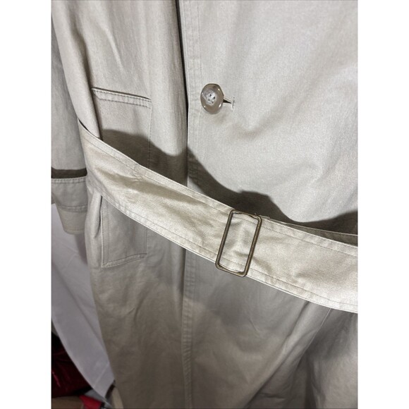 London Fog Trench Coat 46L London Town Co Flannel Liner Double Breasted Belted - Picture 3 of 16